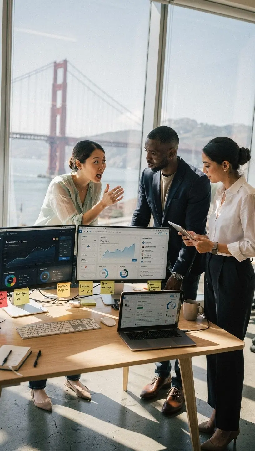 Illustration of automated workflow processes improving team efficiency